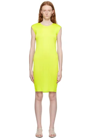 PLEATS PLEASE ISSEY MIYAKE Green New Colorful Basics 3 Midi Dress