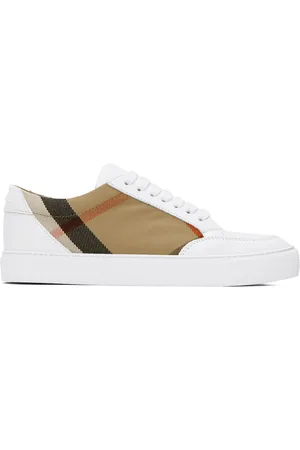 Burberry White & Tan House Sneakers