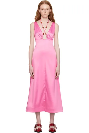 Ganni Pink Halter Midi Dress