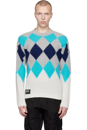 Moncler 7 Moncler FRGMT Hiroshi Fujiwara Blue & Gray Sweater