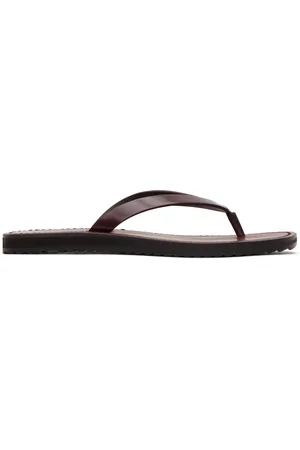The Row Burgundy City Sandals