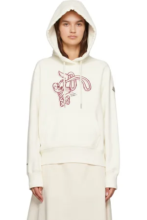 Moncler White Embroidered Hoodie