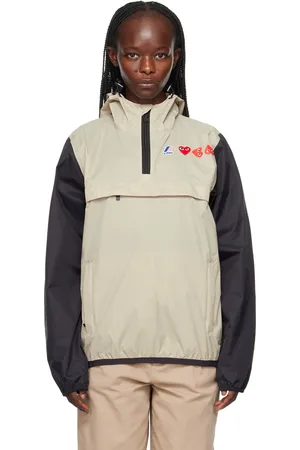 Comme des Garçons PLAY Beige & Black K-Way Edition Jacket