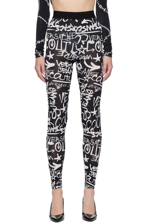 VERSACE Black Graffiti Leggings