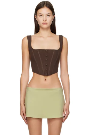 DANIELLE GUIZIO Brown Corset Camisole