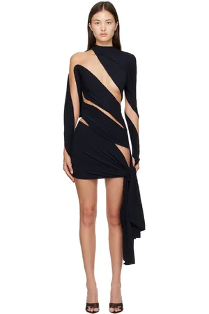 MUGLER Black Wrap Minidress
