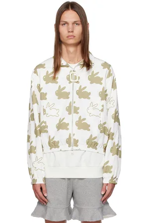 J.W.Anderson White & Brown All Over Bunny Track Jacket