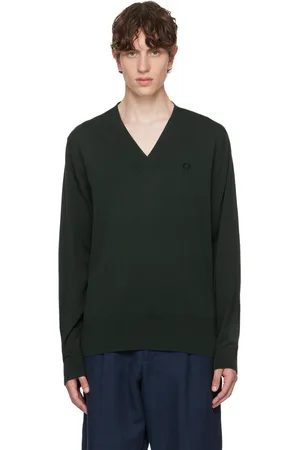Fred Perry Green V-Neck Sweater