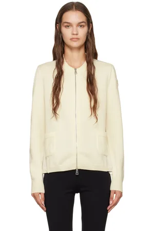 Moncler White Zip Cardigan