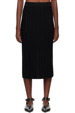 Max Mara Black Melk Midi Skirt