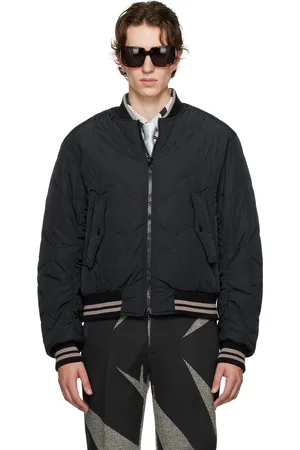 DRIES VAN NOTEN Navy Zip Bomber Jacket