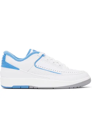 Nike Kids White & Blue Air Jordan 2 Retro Low Big Kids Sneakers