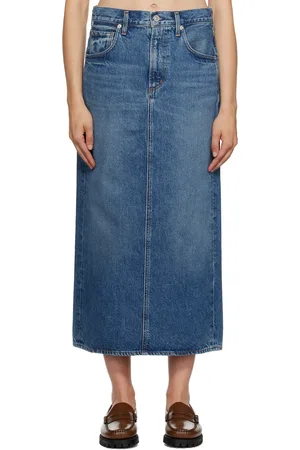 Citizens of Humanity Blue Peri Denim Midi Skirt