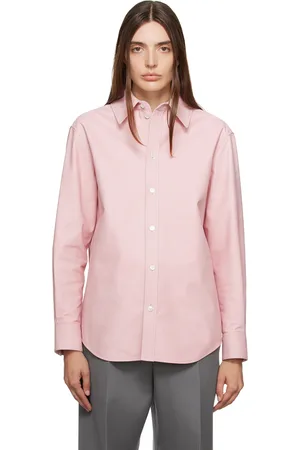 Bottega Veneta Pink Printed Piquet Leather Shirt