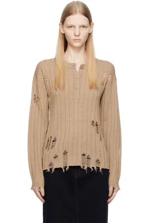 Acne Studios Brown Distressed Sweater