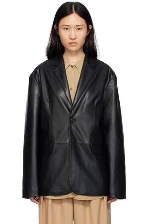 The Frankie Shop Olympia Faux-Leather Blazer