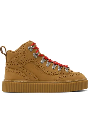 Palm Angels Tan Brogue Hiking Boots
