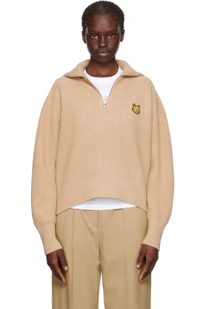 Maison Kitsuné Beige Bold Fox Head Sweater
