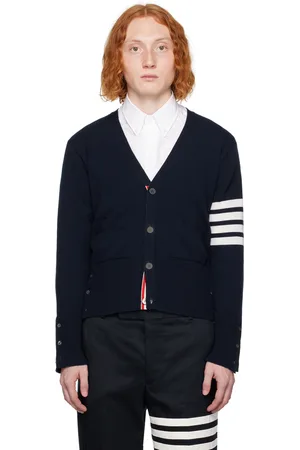 Thom Browne Navy 4-Bar Cardigan