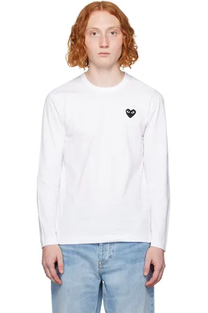 Comme des Garçons PLAY White Heart Patch Long Sleeve T-Shirt