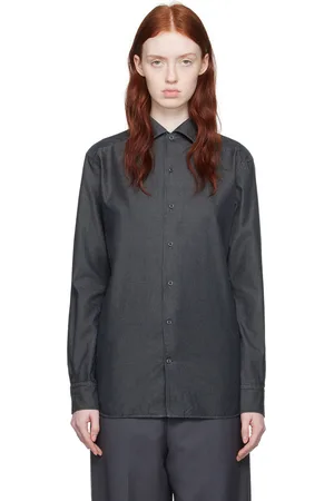 Ermenegildo Zegna Gray Cashco Denim Shirt