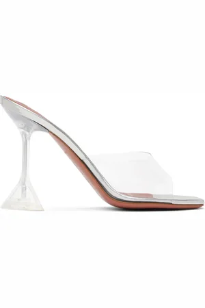 Amina Muaddi Lupita Glass Slipper Heeled Sandals