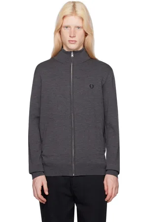 Fred Perry Gray Classic Zip Through Cardigan