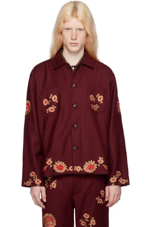 BODE Burgundy Rococo Shirt