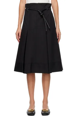 3.1 Phillip Lim Black Origami Midi Skirt