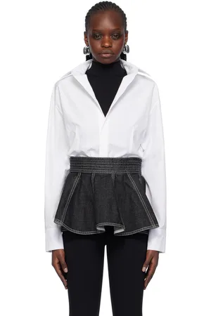 Alaïa White Striped Bodysuit