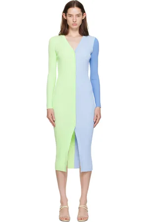 Staud Green & Blue Shoko Midi Dress