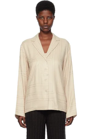 Totême Beige Monogram Pyjama Shirt