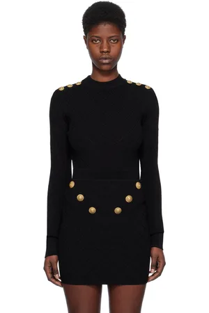 Balmain Black Cutout Bodysuit