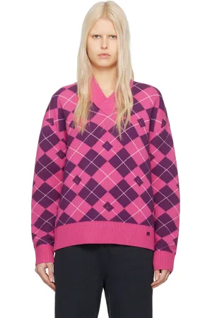 Acne Studios Pink & Purple Argyle Sweater
