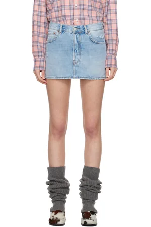 Acne Studios Blue Faded Denim Miniskirt