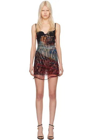 MUGLER Multicolor Ruffled Minidress
