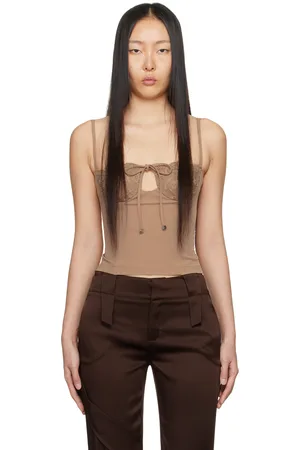BLUMARINE Brown Lace Tank Top