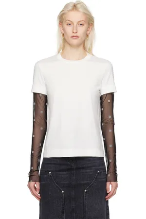 Givenchy White & Black Layered Long Sleeve T-Shirt