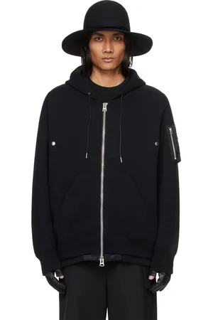 SACAI Black Raglan Hoodie