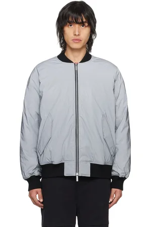 Izzue Gray Reflective Down Bomber Jacket