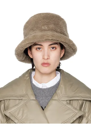Ganni Taupe Fluffy Tech Bucket Hat