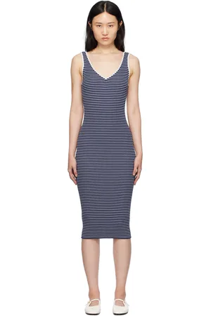 Staud Navy Dana Midi Dress