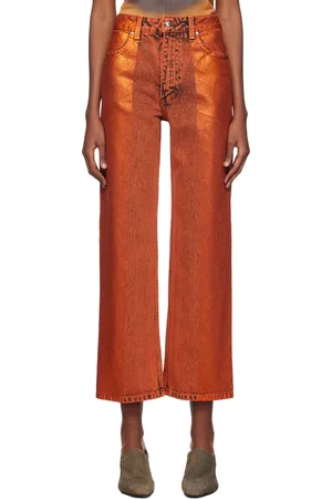ECKHAUS LATTA Orange Wide-Leg Jeans