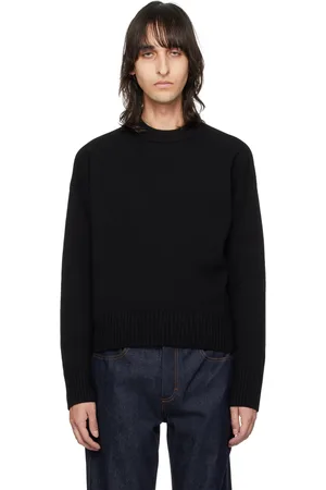 Ami Black Dropped Shoulder Sweater