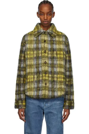 Bottega Veneta Yellow & Gray Brushed Jacket