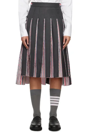 Thom Browne Gray RWB Midi Skirt