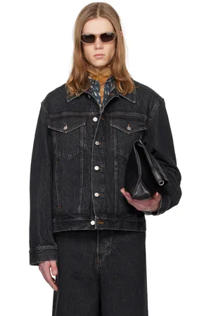 DRIES VAN NOTEN Black Faded Denim Jacket