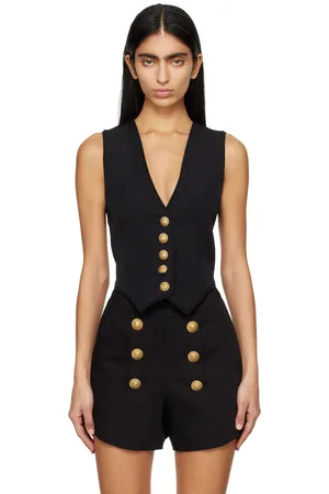 Balmain Black Button Vest
