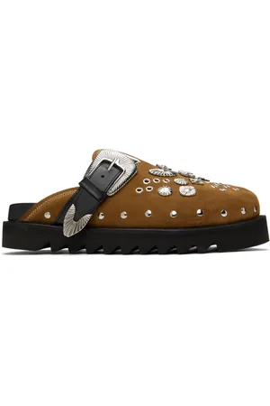 TOGA VIRILIS SSENSE Exclusive Tan Eyelet Metal Sabot Loafers