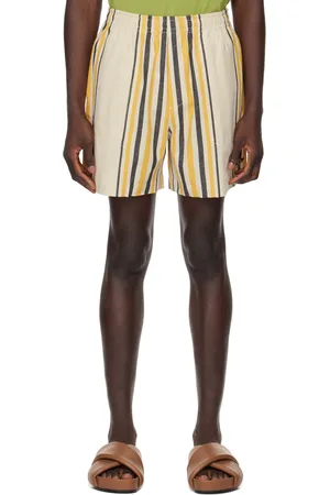 BODE Beige & Orange Namesake Stripe Shorts